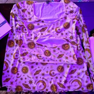 Horoscopez matching cut out top n skirt set☀️🌞🌛